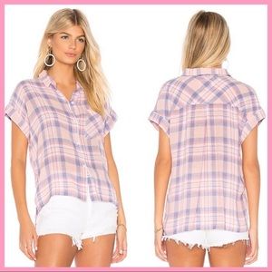 RAILS | Whitney Peach Blush & Blue Plaid Shirt